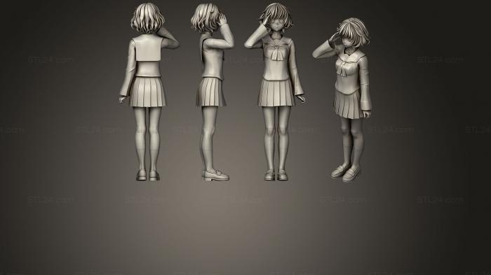 Статуэтки девушки (Юкари Акияма 01, STKGL_0409) 3D модель для ЧПУ станка